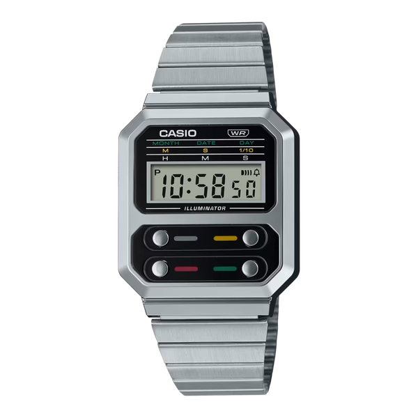 Casio Collection Men's Digital Watch Vintage With Stainless Steel Strap