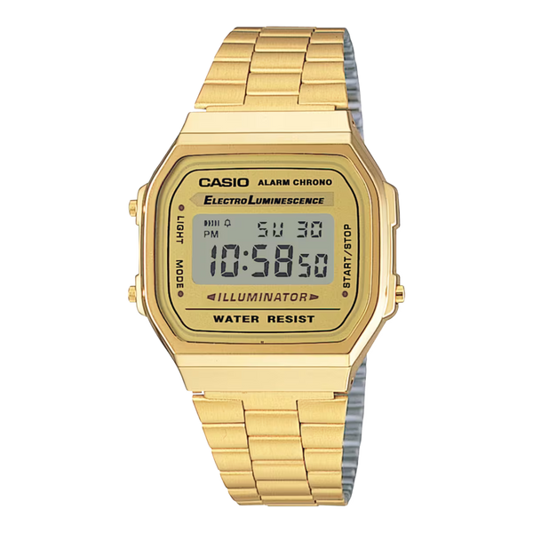 Digital Gold Stainless Steel Strap Watch For Men