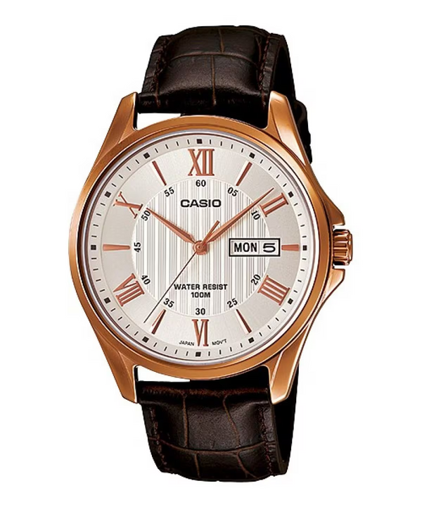 Casio Leather Analog Mens Watch